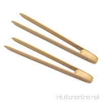 HUELE Long Grip 2-Pack 9.5-Inch Natural Bamboo Kitchen Tongs Toast Tongs - B0747L34SF
